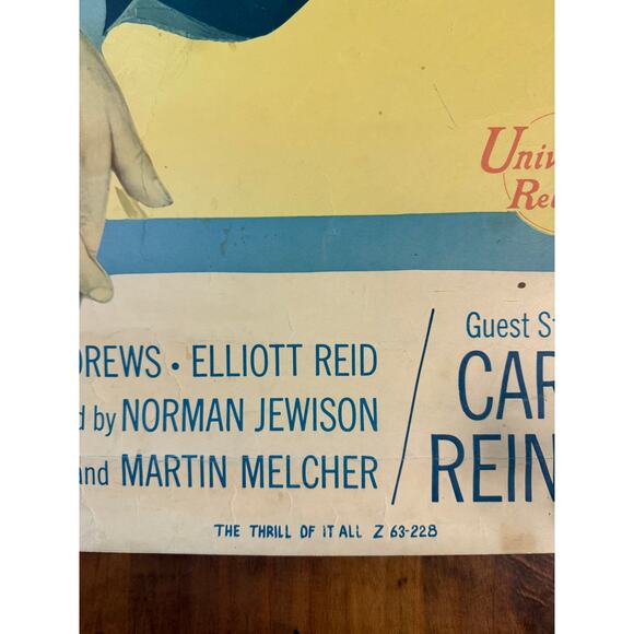 Vintage 1963 The Thrill of it All Movie Poster Doris Day James Garner Universal - Picture 4 of 13